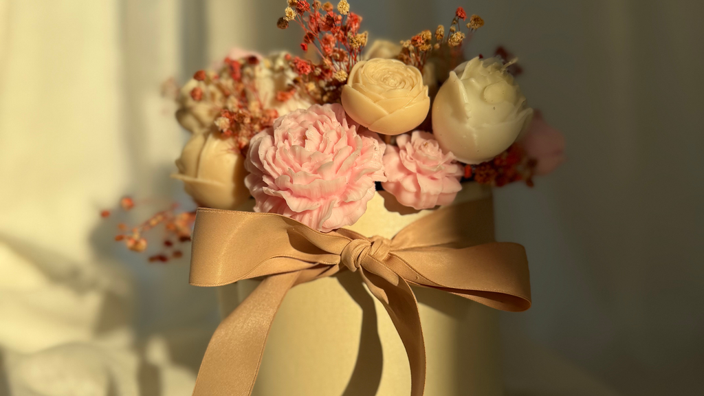 Bukiet z kwiatów z wosku sojowego