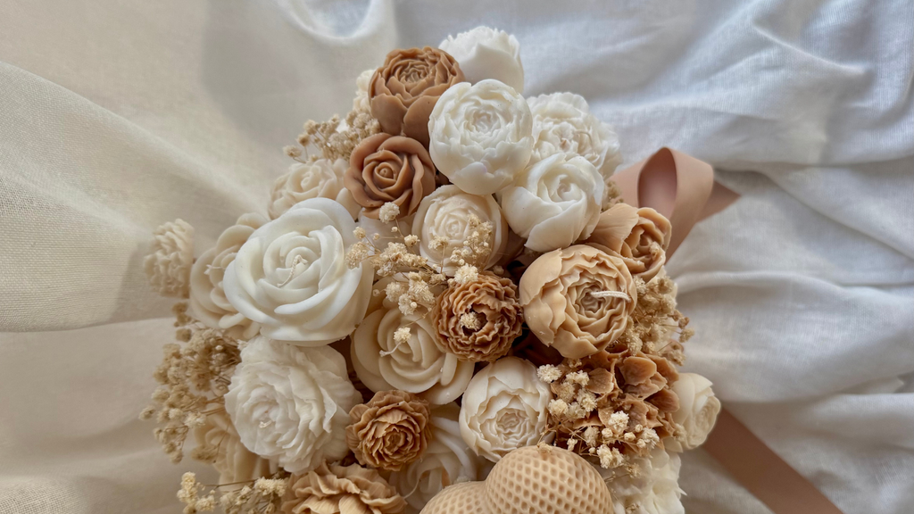 Bukiet z kwiatów z wosku sojowego